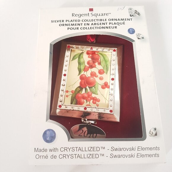 Regent Square 2010 Christmas Ornament PhotoFrames Silverplate Swarowski Crystals - Picture 3 of 10